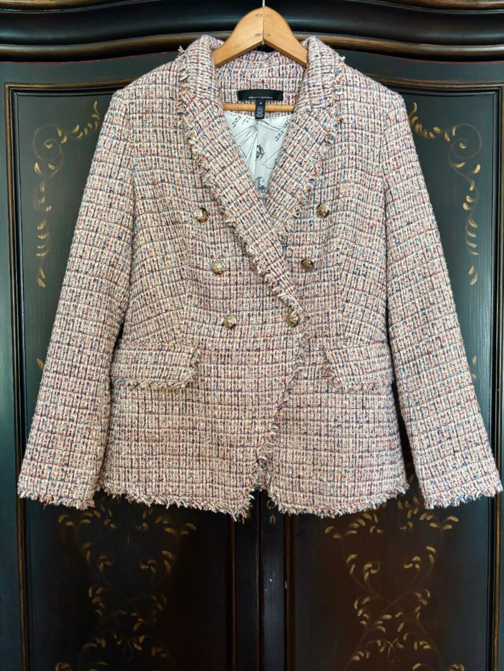 White House Black Market Tweed Studio Blazer – Multi-Color – Size 8 - Picture 8 of 14